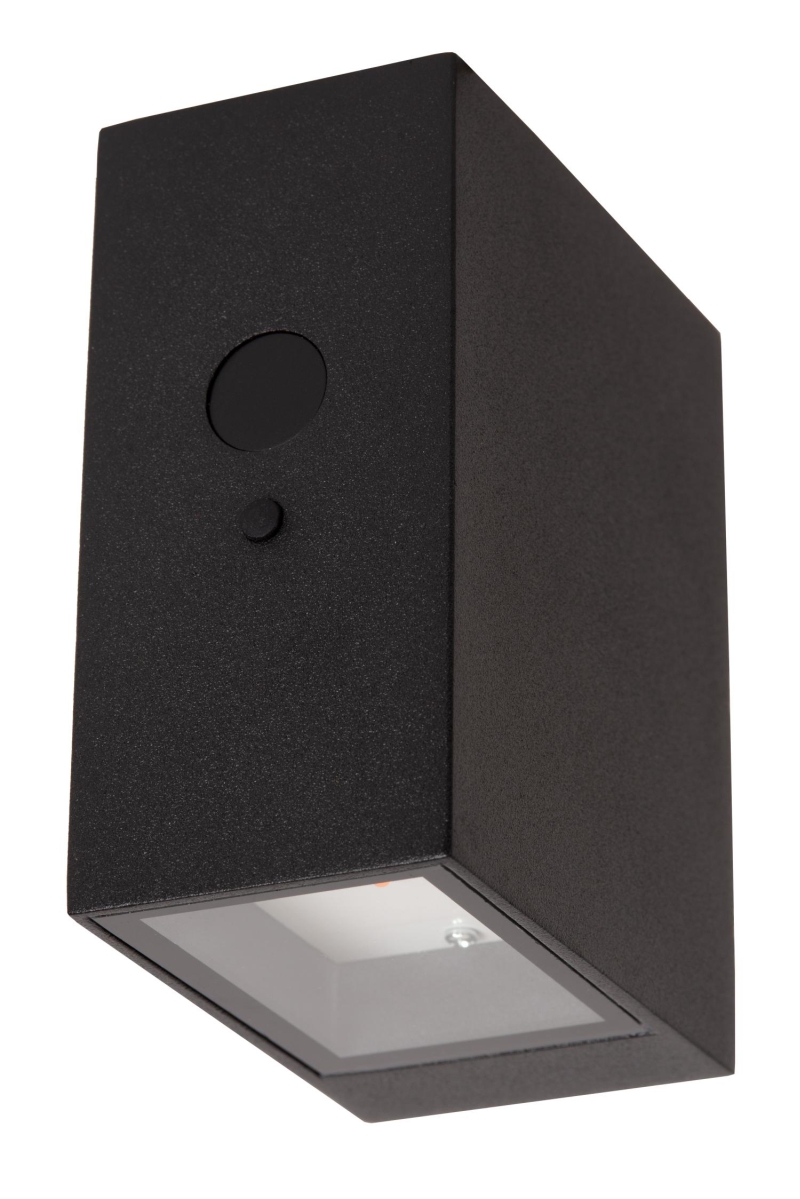 Lucide BOLTON - Nástenné svietidlo Indoor/Outdoor - LED Dim. - 1x1W 2850K/3150K - IP54 - Senzor deň/noc - Čierny